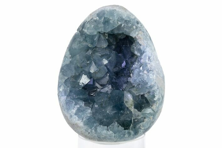 Crystal Filled Celestine (Celestite) Egg Geode - Madagascar #247793